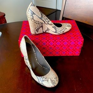 Tory Burch Snake Skin Wedges